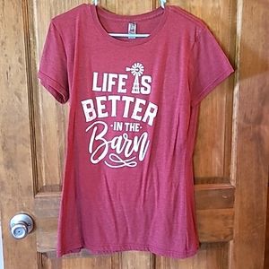 Large tshirt, red wine color, logo tshirt